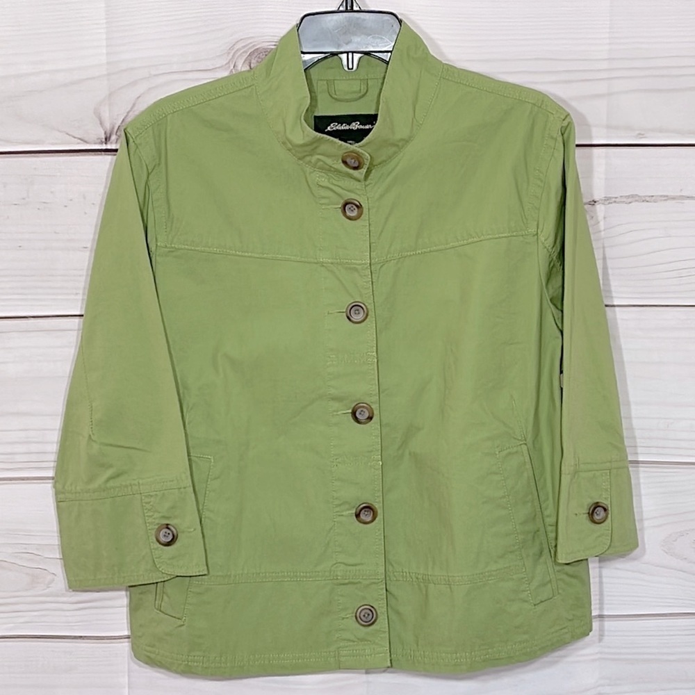 NWT Apple Green Cropped Eddie Bauer Cotton Jacket Size XL